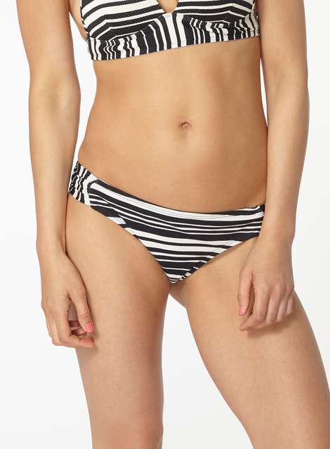 Stripe Ruched Side Bikini Bottoms